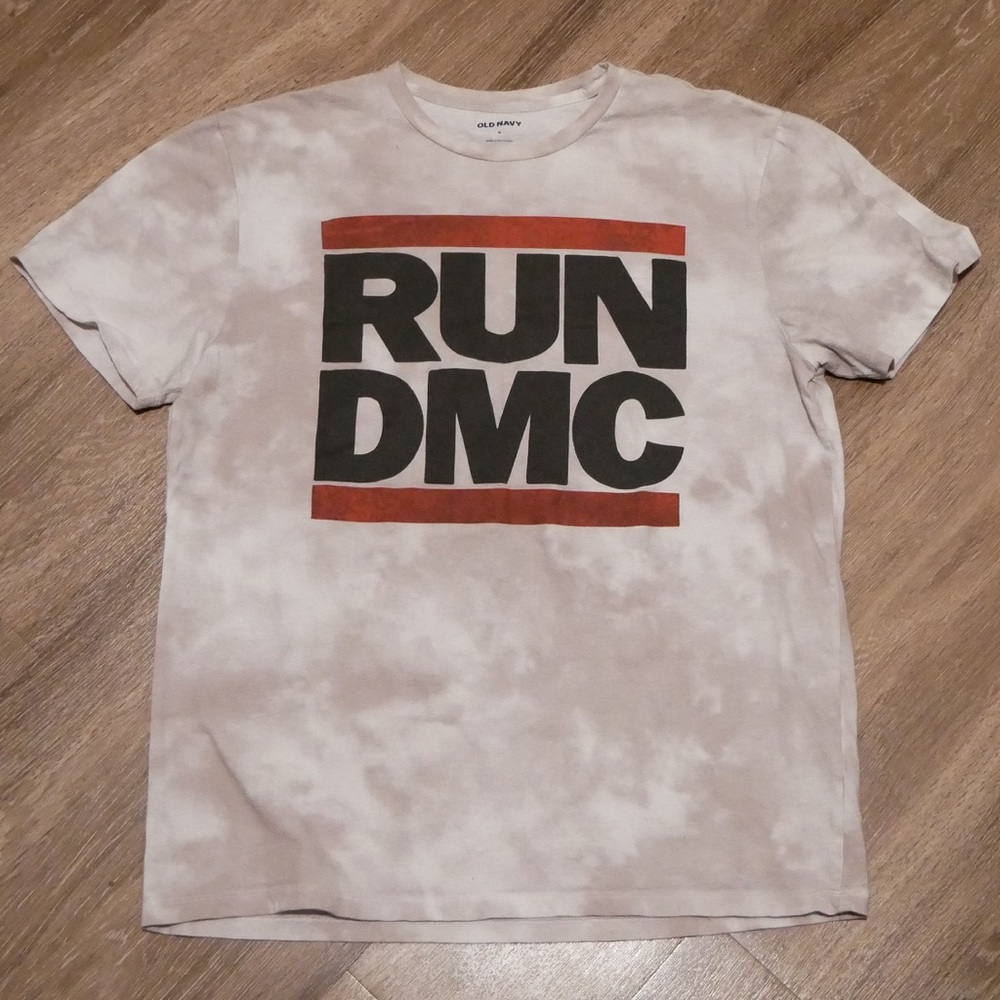 Old Navy Men's‎ RUN DMC Graphic Print T-Shirt Cotton Knit Medium Short Sleeve